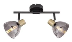 Globo Jay Deckenstrahler Schwarz, Messing 2x E14 Dimmbar 30x11x17,5cm -Leuchten Verkauf globo54305 2 2