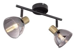 Globo Jay Deckenstrahler Schwarz, Messing 2x E14 Dimmbar 30x11x17,5cm -Leuchten Verkauf globo54305 2