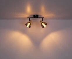 Globo Jay Deckenstrahler Schwarz, Messing 2x E14 Dimmbar 30x11x17,5cm -Leuchten Verkauf globo54305 2 5