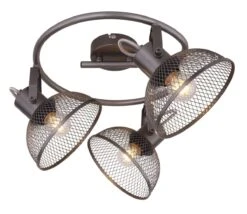 Globo Moniga Deckenstrahler Braun 3x E27 Dimmbar 30x20,6cm -Leuchten Verkauf globo54325 3 2