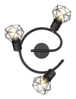 Globo Xara I Deckenstrahler Schwarz 3x E14 Dimmbar 23x18cm -Leuchten Verkauf globo54802s 3 3
