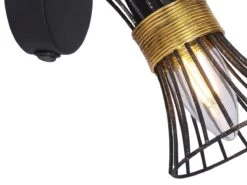 Globo Purra Wandstrahler Schwarz, Gold E14 Mit Schalter X9x15,5cm -Leuchten Verkauf globo54814 1 4
