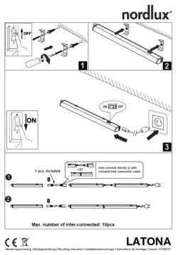LED Unterbauleuchte Weiß Nordlux Latona 9W 730lm 56,2cm 3000K-4000K 2-Step 14 LED Unterbauleuchte Weiß Nordlux Latona 9W 730lm 56,2cm 3000K-4000K 2-Step -Leuchten Verkauf latona tz 1