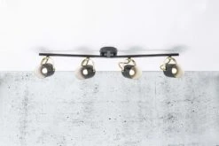 Retro Deckenstrahler Schwarz Gold Nordlux Lotus 4-flammig E14 -Leuchten Verkauf m lotus 50130103 1