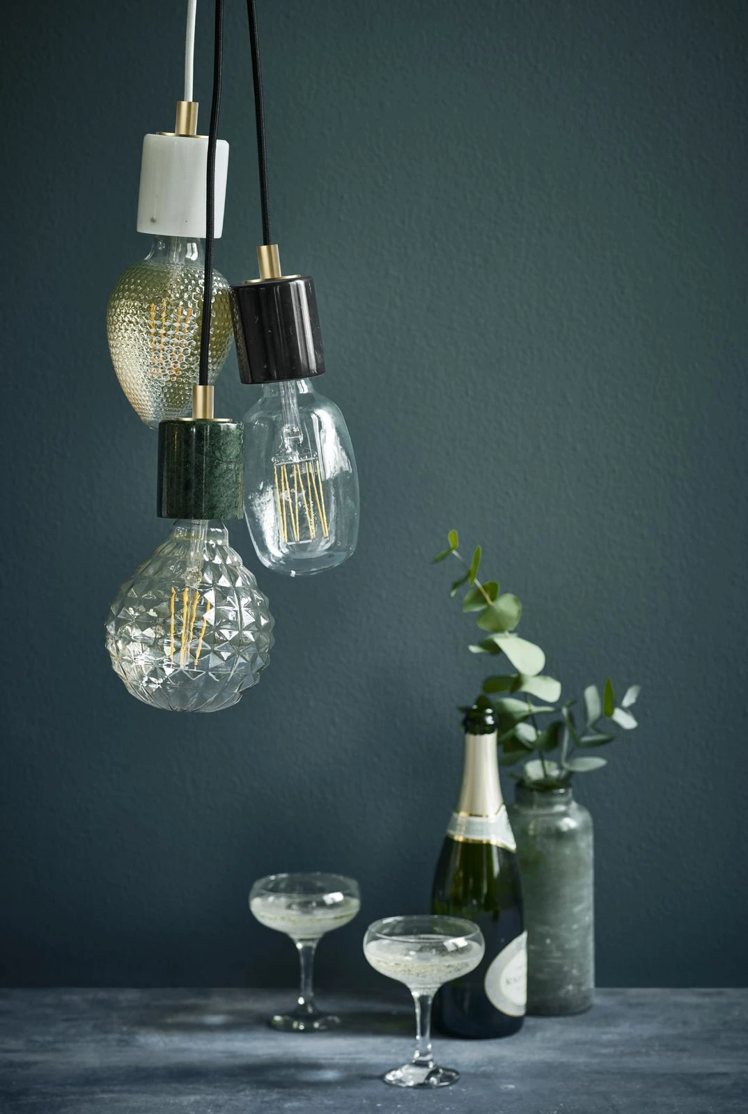 Nordlux SIV Pendelaufhang E27, Marmor Weiß, 270cm Textilkabel 4 Nordlux SIV Pendelaufhang E27, Marmor Weiß, 270cm Textilkabel – Bild 2