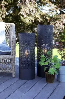 By Rydens Maison Terrassen Stehleuchte Sandschwarz IP44 1x E27 24x24x67cm