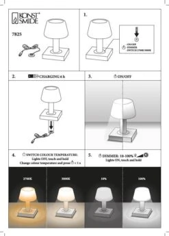 KONSTSMIDE Monaco Akku Tischleuchte IP54 Weiss Dimmbar 2700/3000K 16 KONSTSMIDE Monaco Akku Tischleuchte IP54 Weiss Dimmbar 2700/3000K -Leuchten Verkauf monacotischleuchte bedienung 1 1