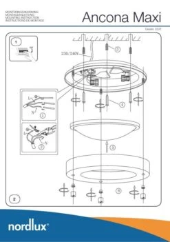 Nordlux Ancona Maxi E27 Deckenleuchte Geb. Stahl -Leuchten Verkauf n25316132 ze