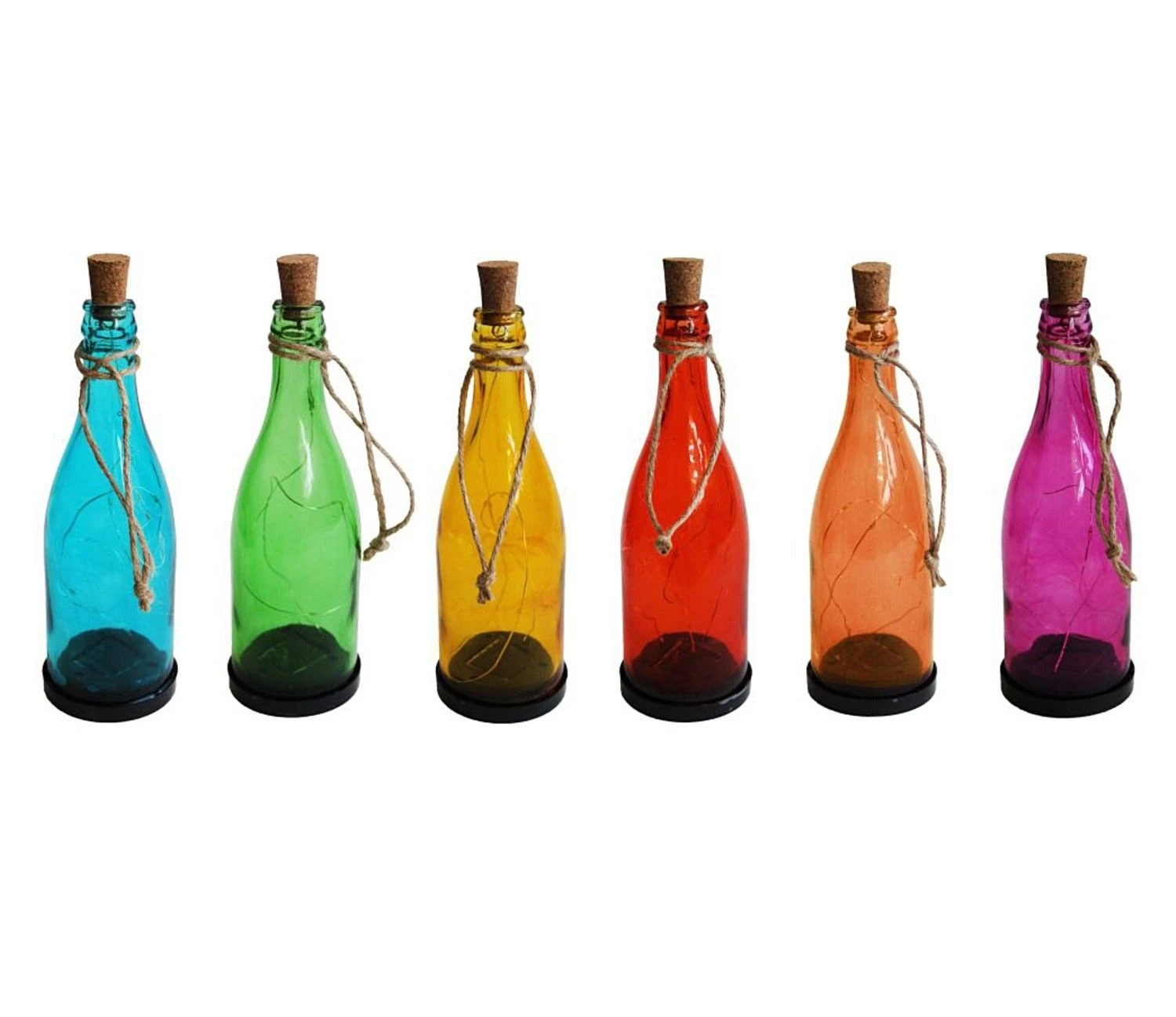 Solarlampe Glas Flasche Zum Stellen Oder Hängen Sommer Deko 8x24cm 4 Solarlampe Glas Flasche Zum Stellen Oder Hängen Sommer Deko 8x24cm – Bild 2