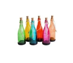 Solarlampe Glas Flasche Zum Stellen Oder Hängen Sommer Deko 8x24cm
