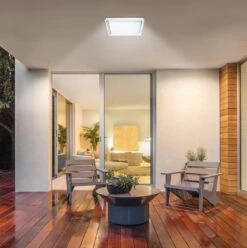 LED Außen Wand U. Deckenleuchte Weiß Näve Mio 34cm IP54 2500lm Eckig -Leuchten Verkauf nve1276723 3