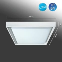 LED Außen Wand U. Deckenleuchte Weiß Näve Mio 34cm IP54 2500lm Eckig -Leuchten Verkauf nve1276723 4