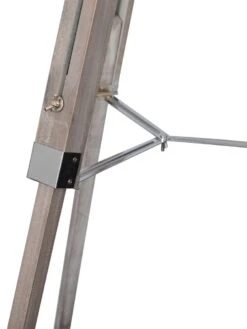 Dreibein Stehleuchte Im Retro Scheinwerfer Look Natur Dunkel Näve Holly E27 -Leuchten Verkauf nve2055342 4