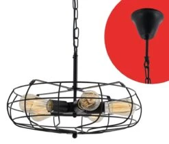 Hängeleuchte Im Ventilator Look Schwarz Näve Alex 5x E27