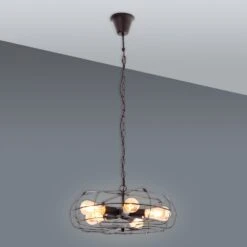 Hängeleuchte Im Ventilator Look Schwarz Näve Alex 5x E27 -Leuchten Verkauf nve7065422 3