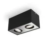 Philips Box Moderne LED Aufbauleuchte Schwarz 2-flg. 1000lm Doppelspot 20,2x10,2x10cm -Leuchten Verkauf philips box decken aufbauleuchte 5049230p0 1