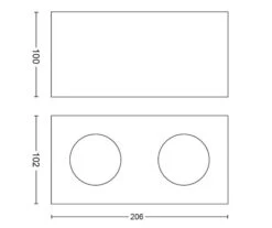 Philips Box Moderne LED Aufbauleuchte Schwarz 2-flg. 1000lm Doppelspot 20,2x10,2x10cm -Leuchten Verkauf philips box decken aufbauleuchte 5049230p0 2