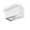 Philips Box Moderne LED Aufbauleuchte Weiß 2-flg. 1000lm Doppelspot 20,2x10,2x10cm -Leuchten Verkauf philips box decken aufbauleuchte 5049231p0 1