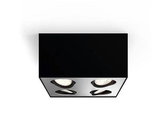 Philips Box Moderne LED Deckenleuchte Schwarz 4-flg. 2000lm Viererspot 20,2x20,2x10cm 4 Philips Box Moderne LED Deckenleuchte Schwarz 4-flg. 2000lm Viererspot 20,2x20,2x10cm – Bild 2