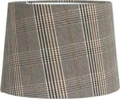 Lampenschirm Textil Grau Kariert PR Home Sofia E27 30x21cm