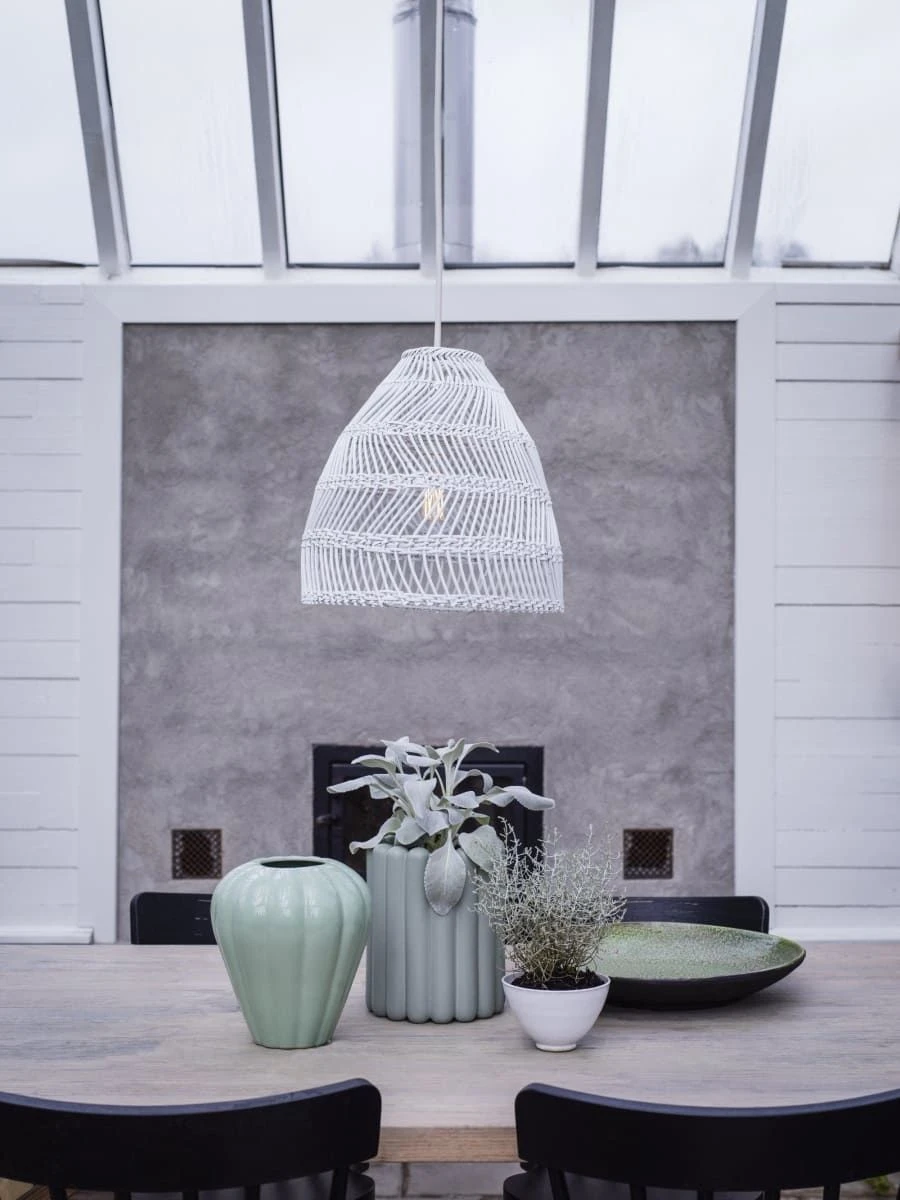 Hängelampe Weiß Rattan PR Home Maja Outdoor IP44 45cm E27 2,5m Mit Stecker 4 Hängelampe Weiß Rattan PR Home Maja Outdoor IP44 45cm E27 2,5m Mit Stecker – Bild 2