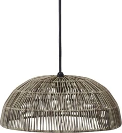 PR Home Hue Lampenschirm Rattan Für Außen Grau Grün Beige 45cm Für E27 Pendelaufhang