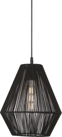 PR Home Rio Textilfaden Hängelampe Schwarz E27 28x28x167cm -Leuchten Verkauf pr home 3742803 1