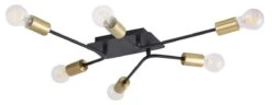Rabalux Lanny Deckenleuchte Schwarz, Gold 6xE27 Dimmbar -Leuchten Verkauf rl2103 2