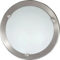 Rabalux Ufo Wand & Deckenleuchte 1x E27 Matt Chrom, Weiß 285mm Rund