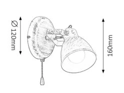Rabalux Vivienne Wandspot 1x E14 Antik Weiß -Leuchten Verkauf rl5966 ze