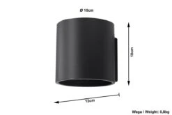 Sollux ORBIS Moderne Wandleuchte Schwarz 1-flg. G9 -Leuchten Verkauf sxsl.0048 ze