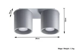 Sollux ORBIS Moderne Aufbauleuchte Rund Grau 2-flg. GU10 9 Sollux ORBIS Moderne Aufbauleuchte Rund Grau 2-flg. GU10 -Leuchten Verkauf sxsl.0055 ze