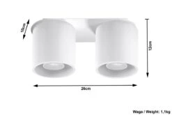 Sollux ORBIS Moderne Aufbauleuchte Rund Weiss 2-flg. GU10 9 Sollux ORBIS Moderne Aufbauleuchte Rund Weiss 2-flg. GU10 -Leuchten Verkauf sxsl.0056 ze