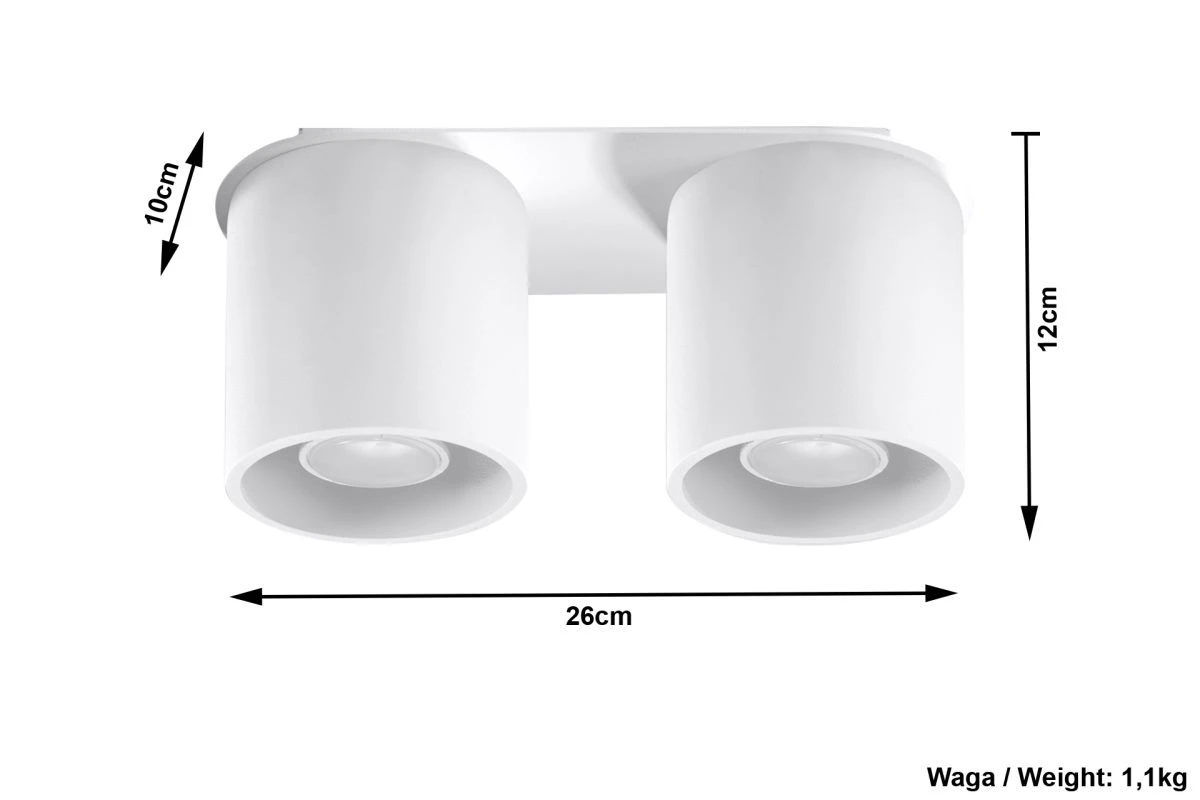 Sollux ORBIS Moderne Aufbauleuchte Rund Weiss 2-flg. GU10 6 Sollux ORBIS Moderne Aufbauleuchte Rund Weiss 2-flg. GU10 – Bild 4