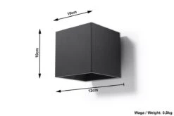 Sollux QUAD Moderne Wandleuchte Eckig Schwarz 10x10cm 1-flg. G9 -Leuchten Verkauf sxsl.0057 ze
