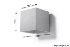 Sollux QUAD Moderne Wandleuchte Eckig Grau 10x10cm 1-flg. G9 -Leuchten Verkauf sxsl.0058 ze