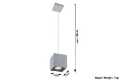 Sollux QUAD Moderne Hängelampe Eckig Grau 10x10cm 1-flg. GU10 9 Sollux QUAD Moderne Hängelampe Eckig Grau 10x10cm 1-flg. GU10 -Leuchten Verkauf sxsl.0061 ze