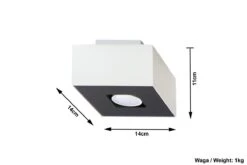 Sollux MONO Moderne Aufbauleuchte Eckig Weiss, Schwarz 1-flg. GU10 -Leuchten Verkauf sxsl.0066 ze