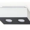 Sollux MONO Moderne Aufbauleuchte Eckig Weiss, Schwarz 2-flg. GU10