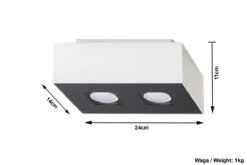 Sollux MONO Moderne Aufbauleuchte Eckig Weiss, Schwarz 2-flg. GU10 -Leuchten Verkauf sxsl.0067 ze