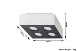 Sollux MONO Moderne Aufbauleuchte Eckig Weiss, Schwarz 4-flg. GU10 -Leuchten Verkauf sxsl.0069 ze