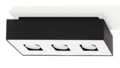 Sollux MONO Moderne Aufbauleuchte Eckig Schwarz, Weiss 3-flg. GU10