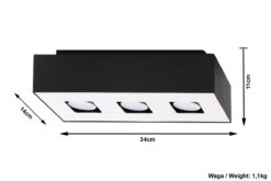 Sollux MONO Moderne Aufbauleuchte Eckig Schwarz, Weiss 3-flg. GU10 -Leuchten Verkauf sxsl.0072 ze