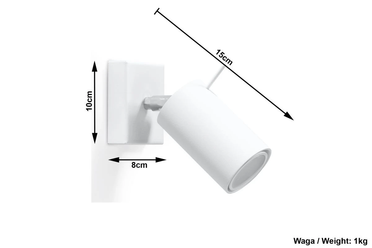Sollux RING Moderner Wandstrahler Rund Weiss 1-flg. GU10 6 Sollux RING Moderner Wandstrahler Rund Weiss 1-flg. GU10 – Bild 4