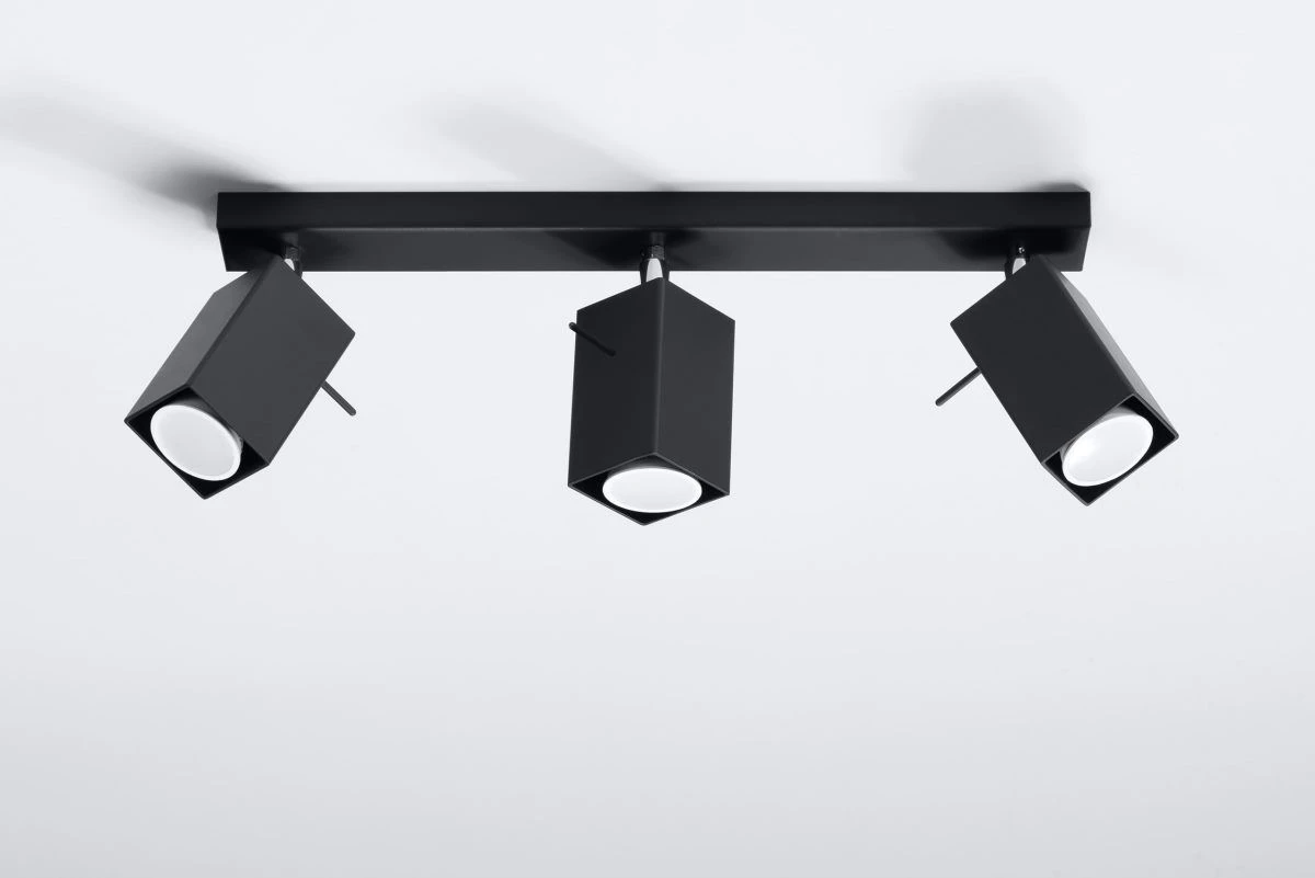Sollux MERIDA Moderner Deckenstrahler Eckig Schwarz 3-flg. GU10 4 Sollux MERIDA Moderner Deckenstrahler Eckig Schwarz 3-flg. GU10 – Bild 2