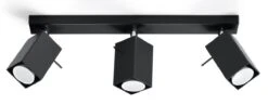 Sollux MERIDA Moderner Deckenstrahler Eckig Schwarz 3-flg. GU10