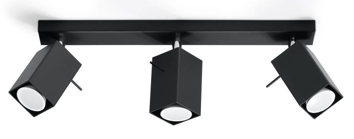 Sollux MERIDA Moderner Deckenstrahler Eckig Schwarz 3-flg. GU10 3 Sollux MERIDA Moderner Deckenstrahler Eckig Schwarz 3-flg. GU10