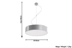 Sollux ARENA Moderne Hängelampe Rund Silber 3-flg. E27 -Leuchten Verkauf sxsl.0119 ze