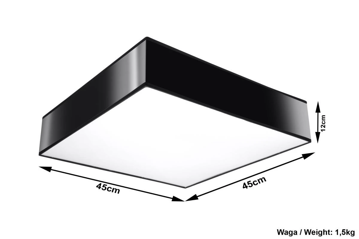 Sollux HORUS Moderne Deckenlampe Eckig Schwarz 3-flg. E27 5 Sollux HORUS Moderne Deckenlampe Eckig Schwarz 3-flg. E27 – Bild 4