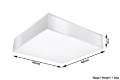 Sollux HORUS Moderne Deckenlampe Eckig Weiss 3-flg. E27 9 Sollux HORUS Moderne Deckenlampe Eckig Weiss 3-flg. E27 -Leuchten Verkauf sxsl.0141 ze